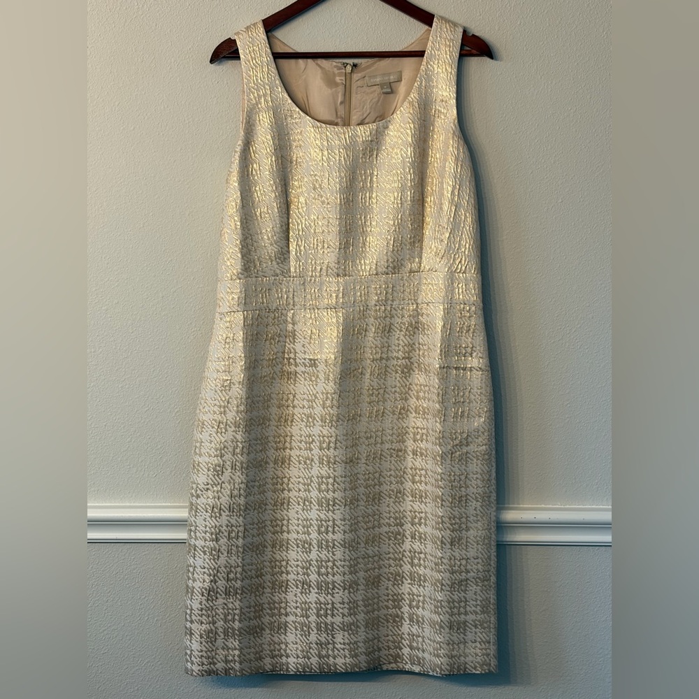 Banana Republic Textured Cream Midi Dress